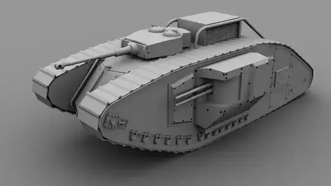mark 2 tank modification Low-poly 3D model