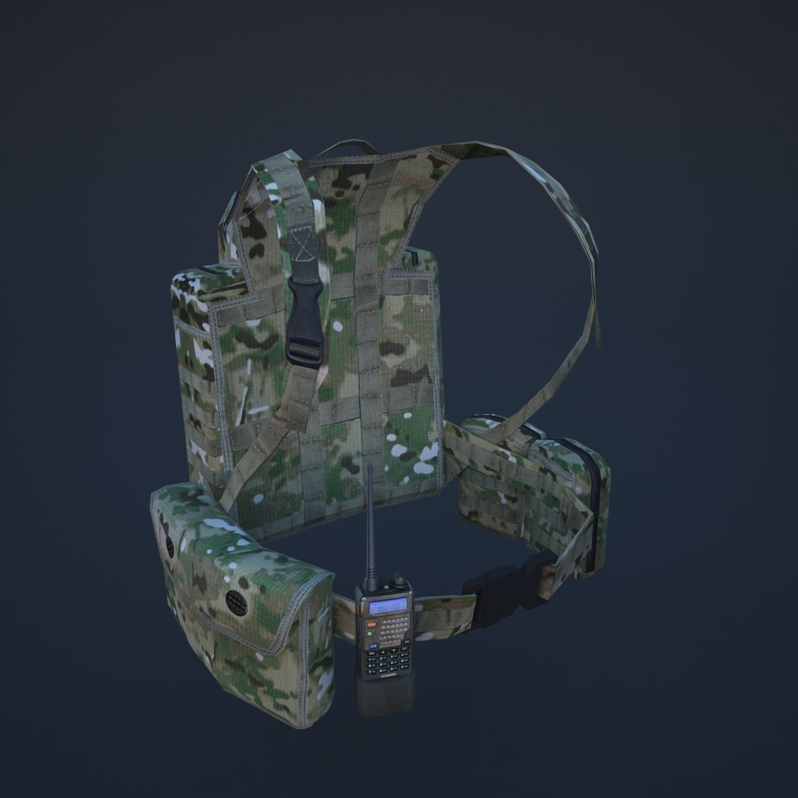 backpack multicam Low-poly 3D model_2