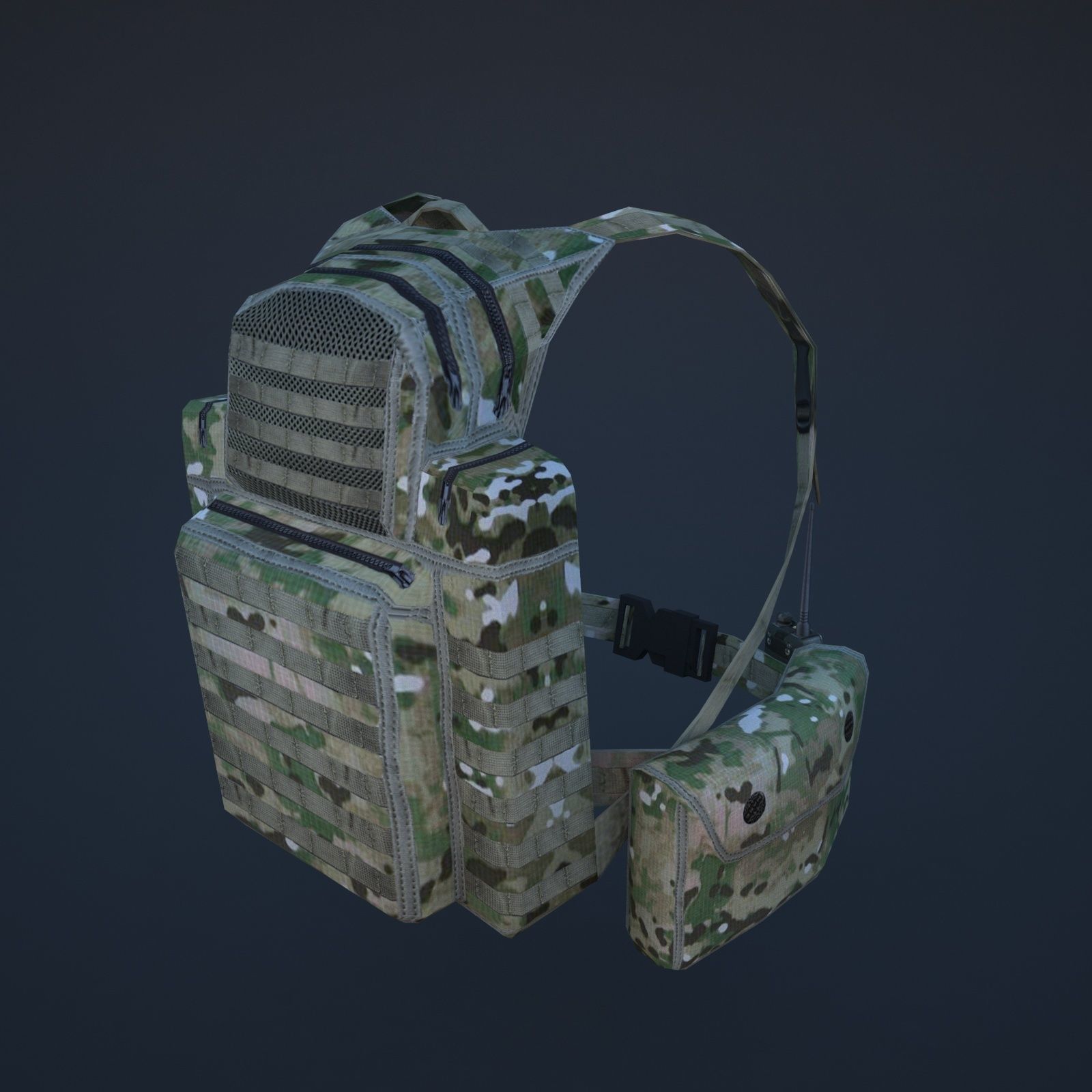 backpack multicam Low-poly 3D model_1