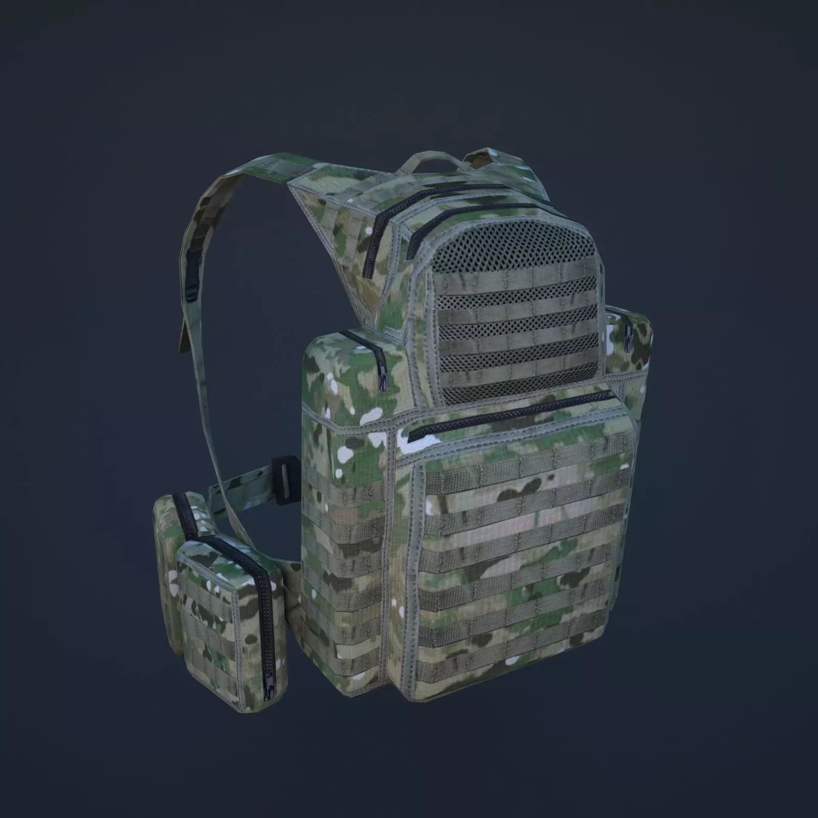 backpack multicam Low-poly 3D model_0