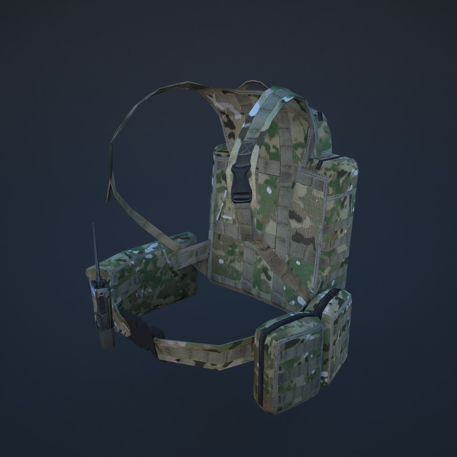 backpack multicam Low-poly 3D model_3