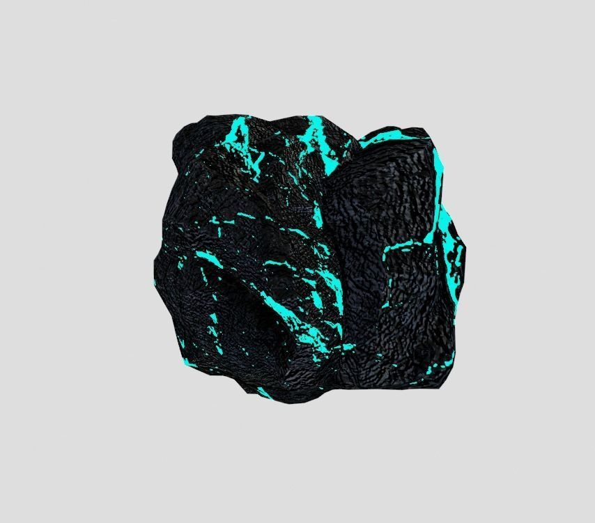 Space Rock Asteroid Glowing Blue Core for Game PBR Free low-poly 3D model_4