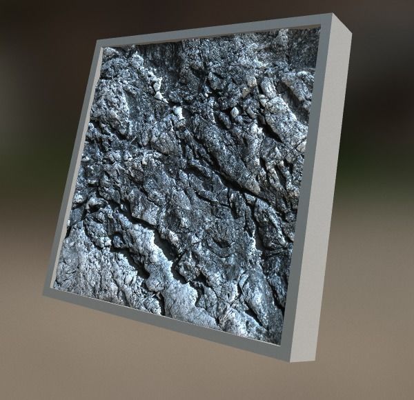 Space Rock Asteroid Glowing Blue Core for Game PBR Free low-poly 3D model_9