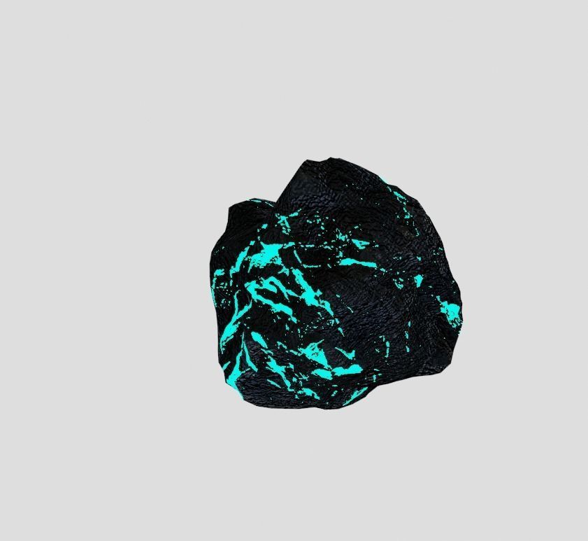 Space Rock Asteroid Glowing Blue Core for Game PBR Free low-poly 3D model_3