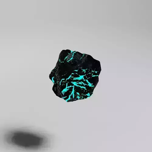 Space Rock Asteroid Glowing Blue Core for Game PBR Free low-poly 3D model
