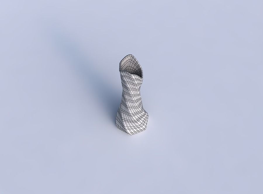 Vase twisted squeezed and bent hexagon 2 with hard horizontal... 3D print model_6