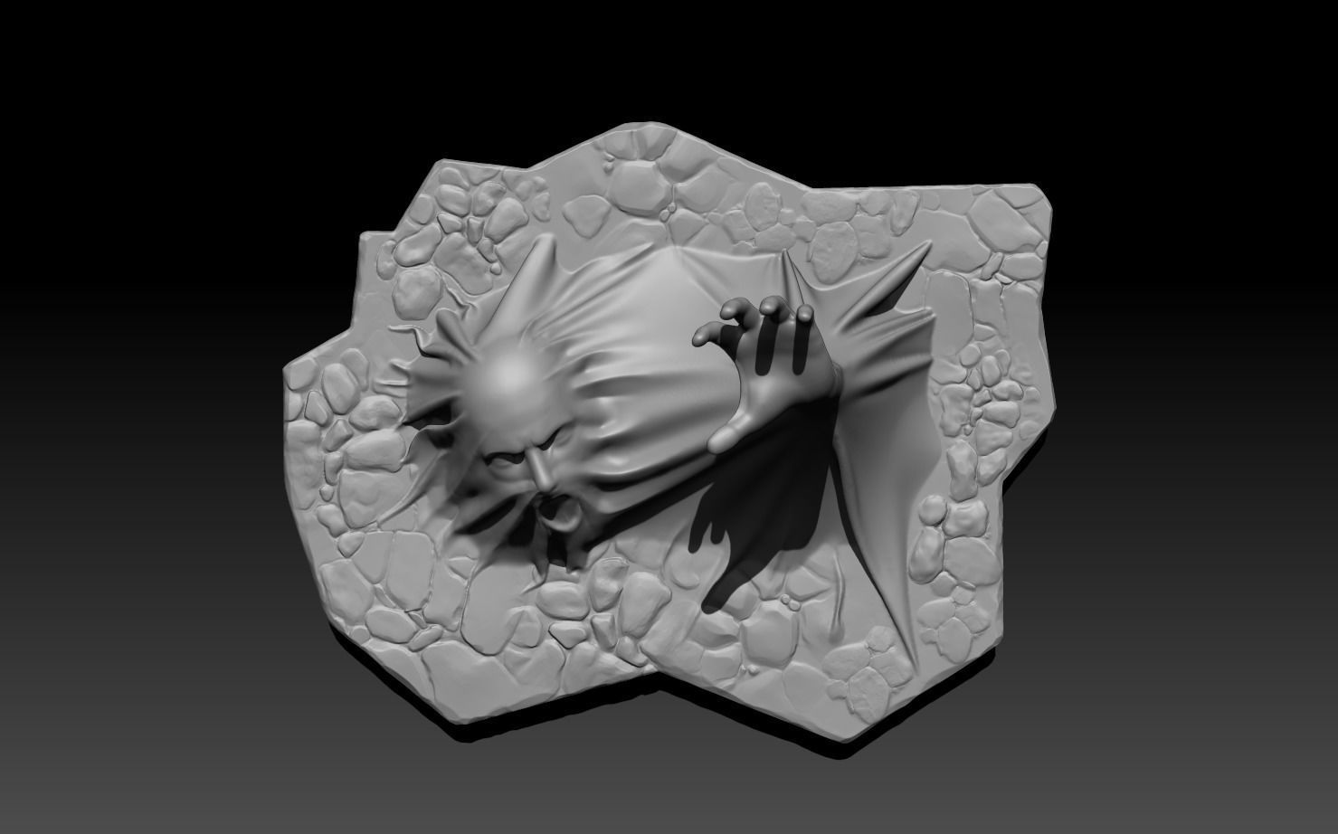 Stuck statue with hand 3D print model_5