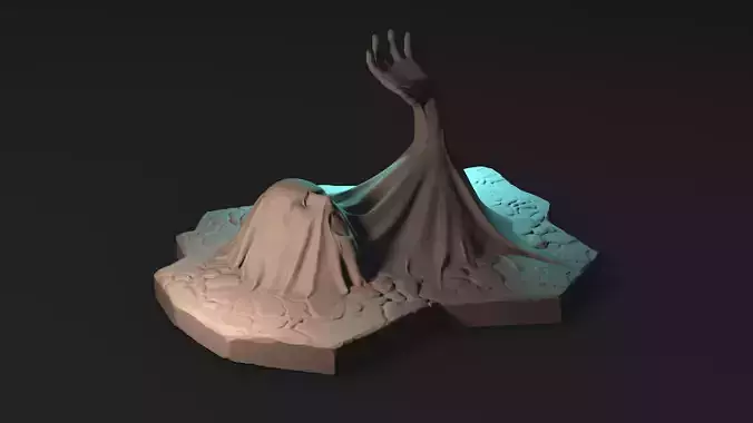 Stuck statue with hand 3D print model