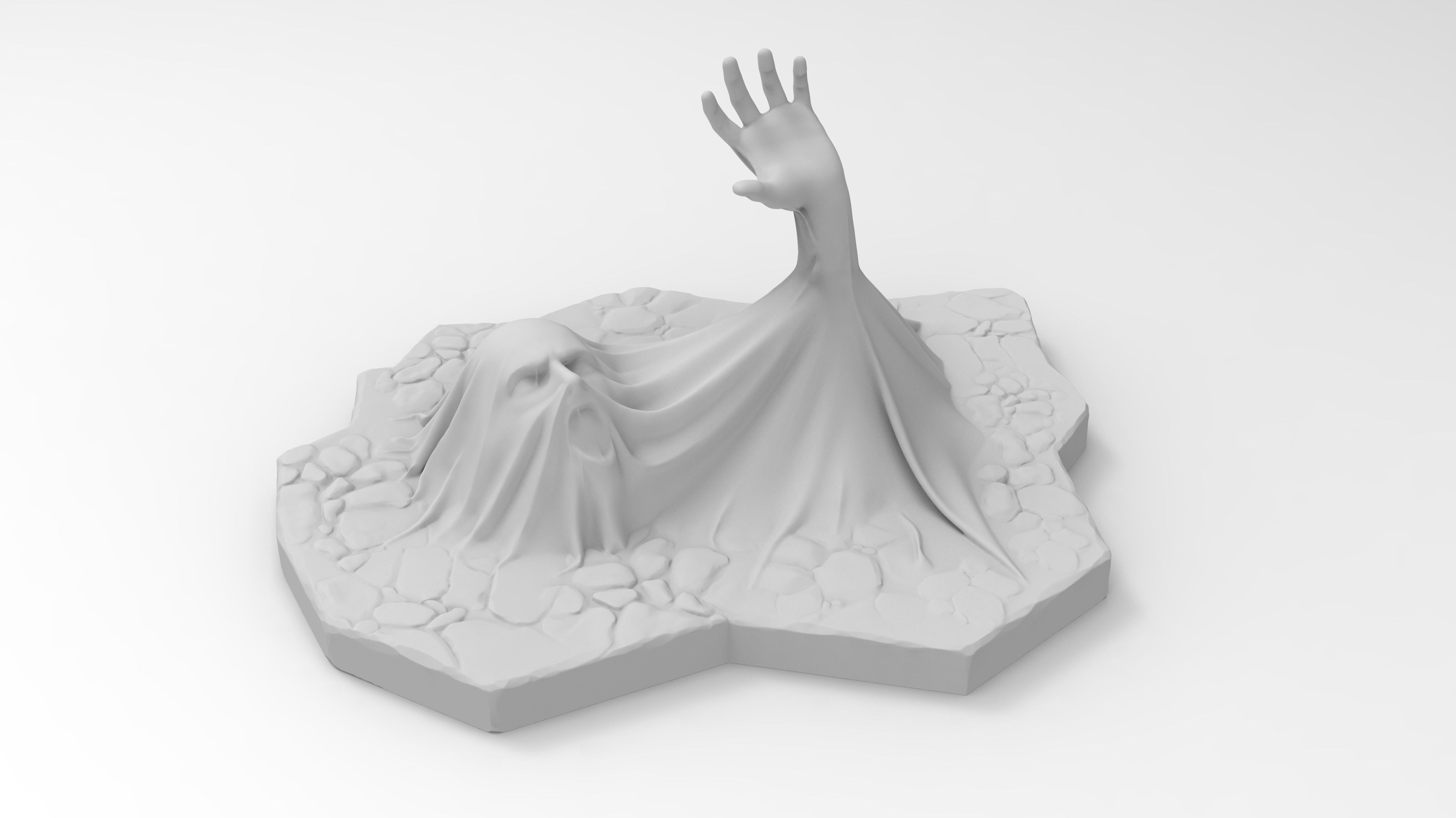 Stuck statue with hand 3D print model_7