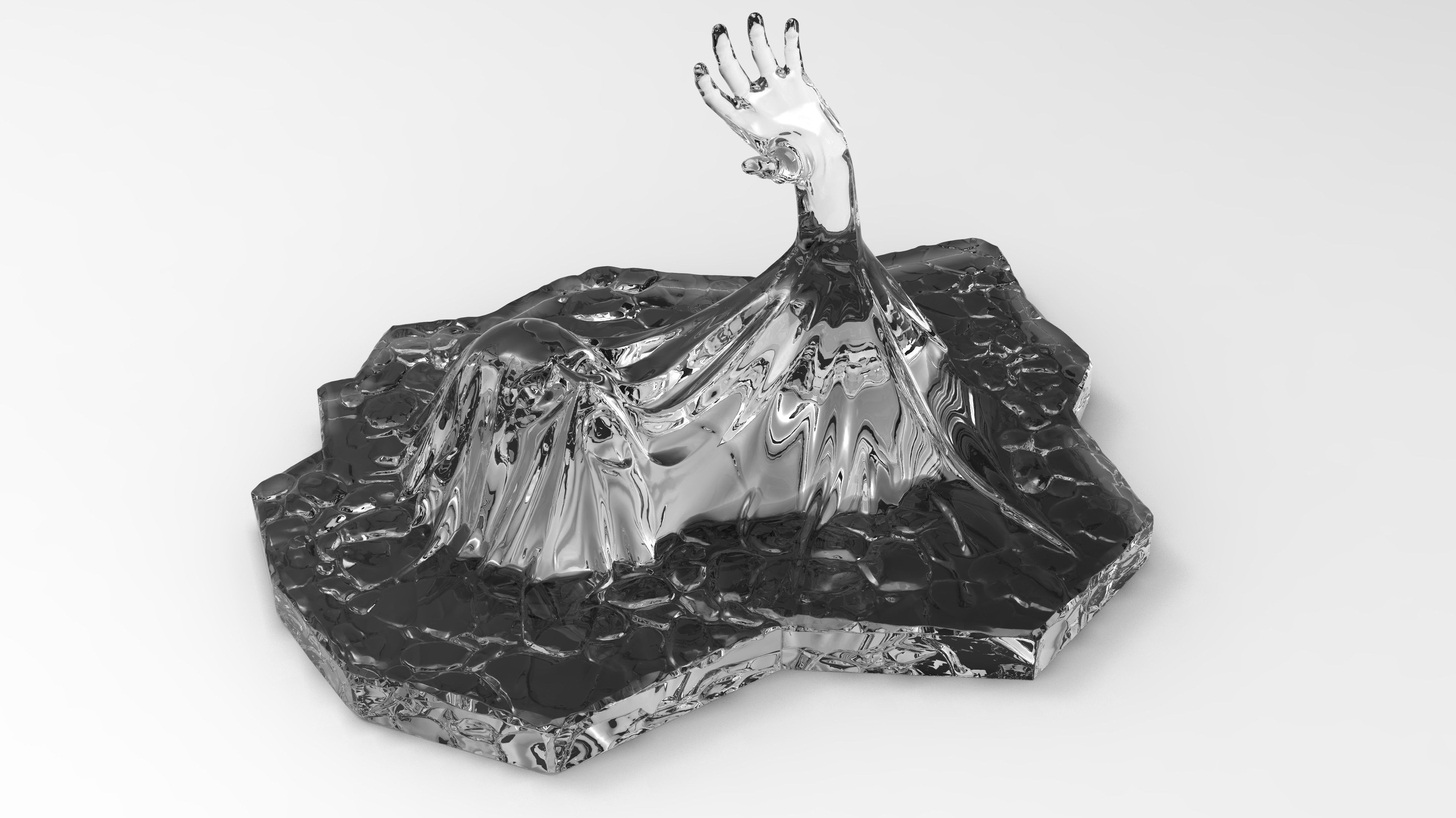 Stuck statue with hand 3D print model_8