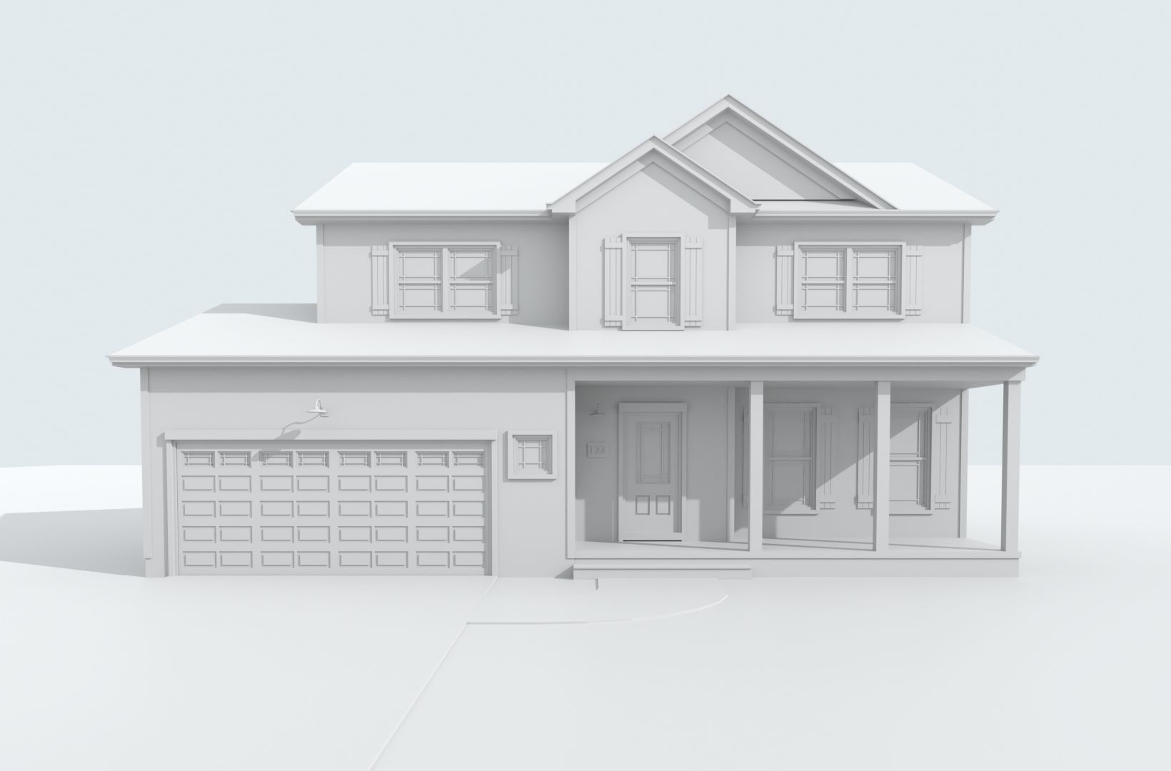 Cape Cod House 23 3D model_9