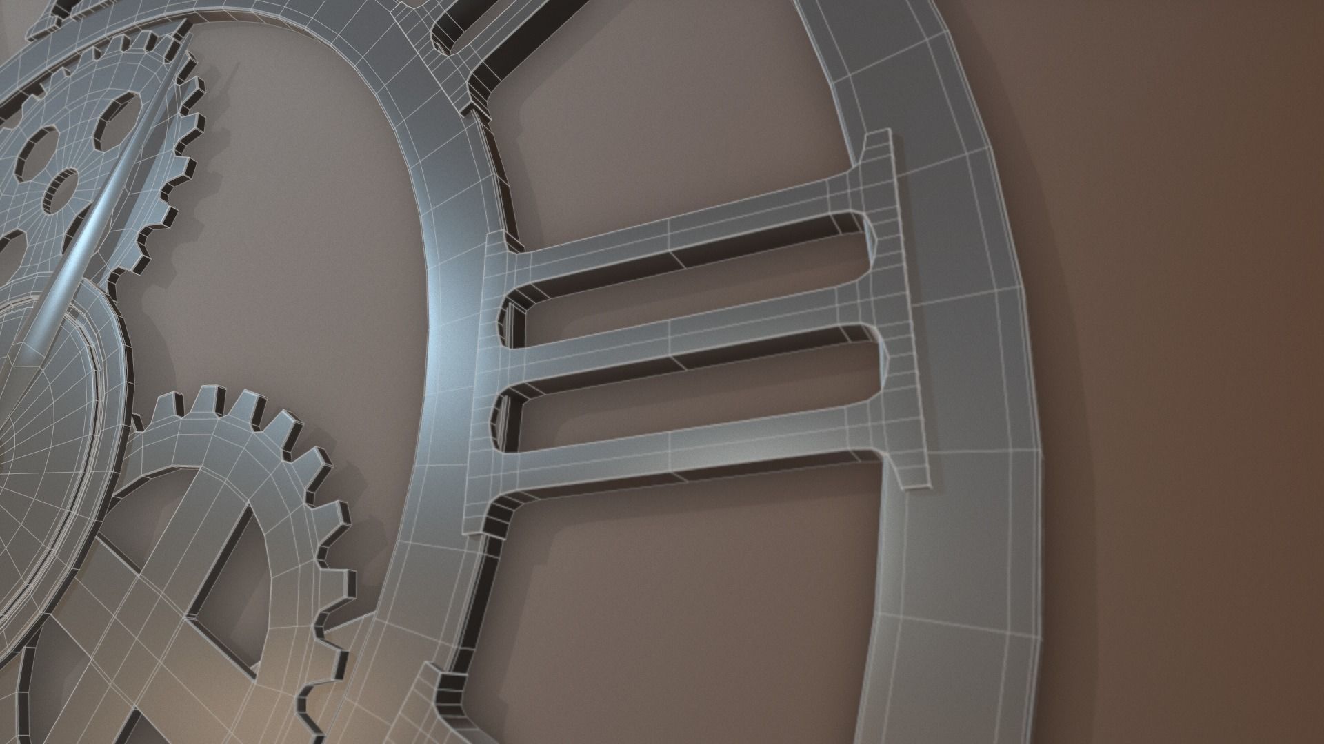 Brass and Iron Iron Wall Clock 3D model_11