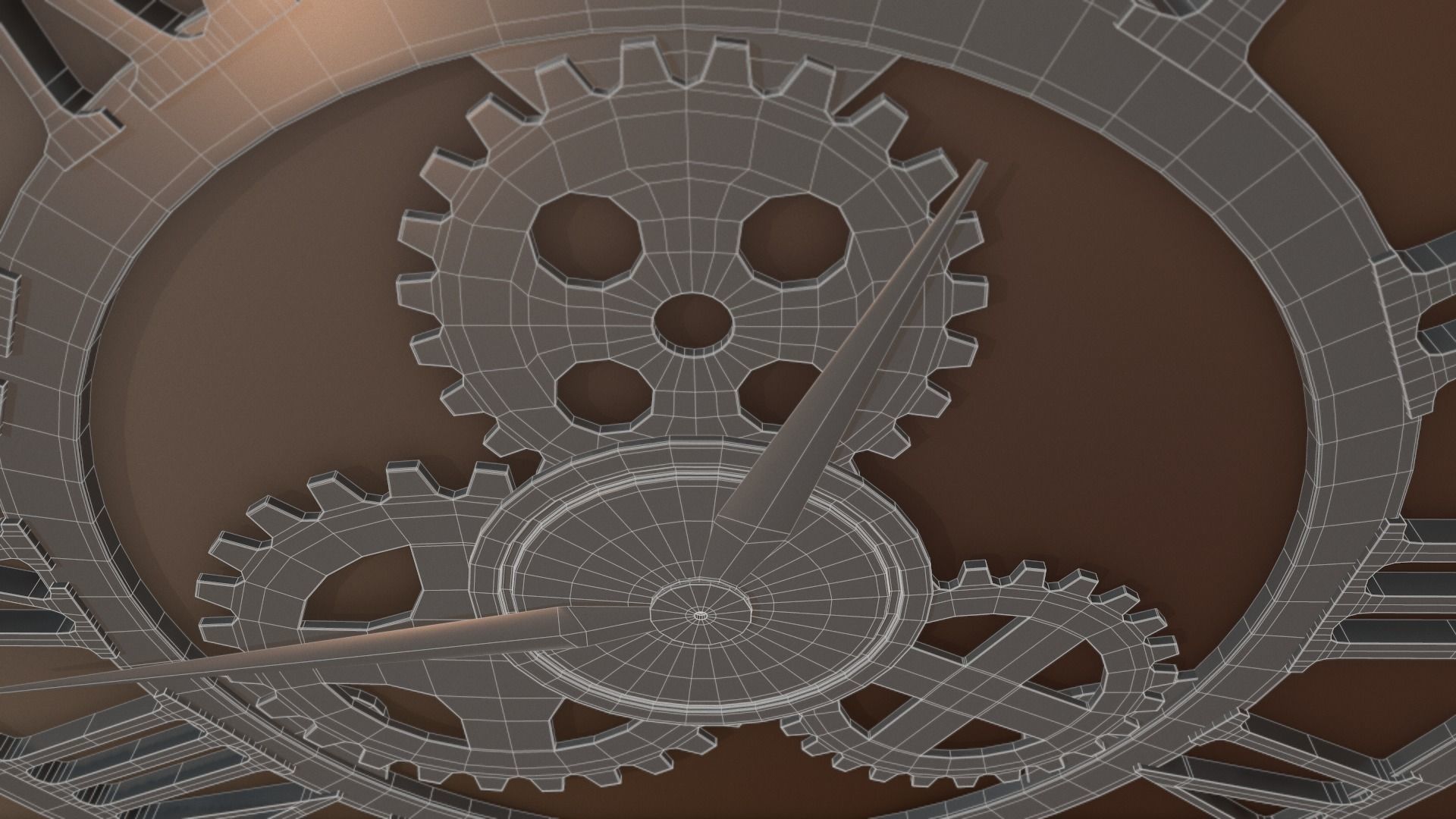 Brass and Iron Iron Wall Clock 3D model_12