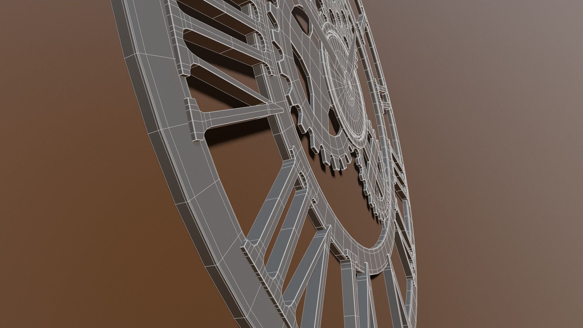 Brass and Iron Iron Wall Clock 3D model_15