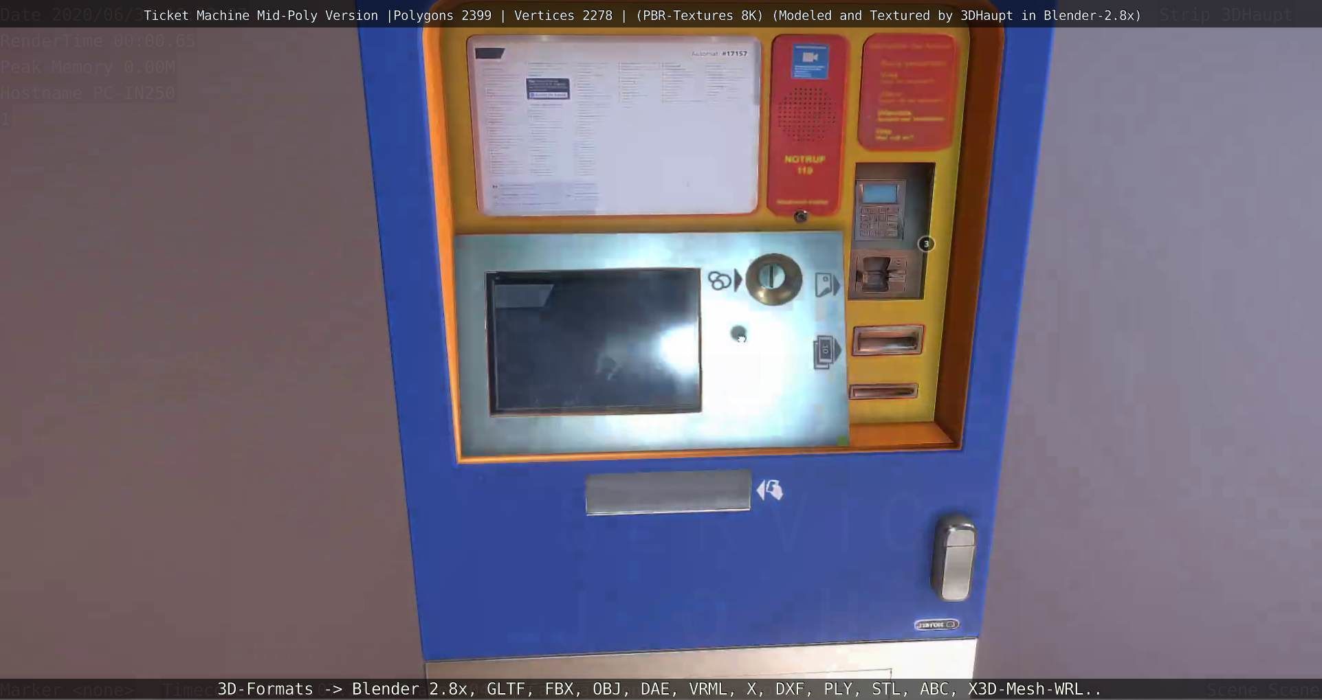 Mid-Poly Ticket Machine Low-poly 3D model_52