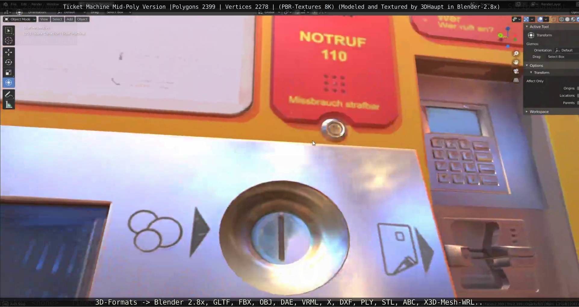 Mid-Poly Ticket Machine Low-poly 3D model_34