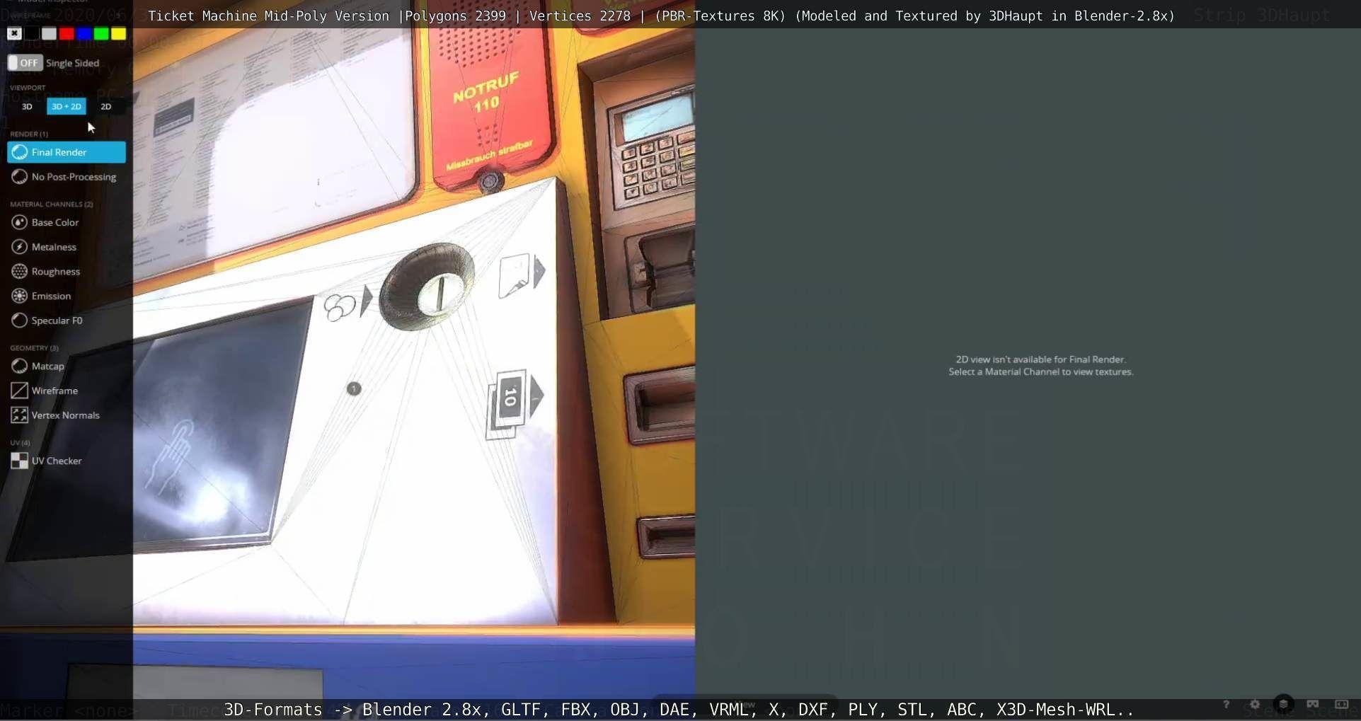 Mid-Poly Ticket Machine Low-poly 3D model_84