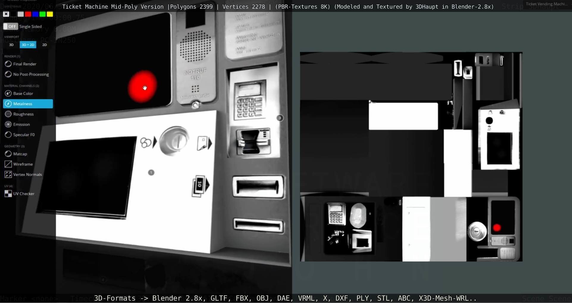 Mid-Poly Ticket Machine Low-poly 3D model_76