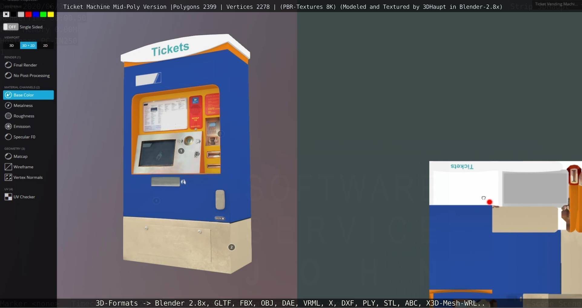 Mid-Poly Ticket Machine Low-poly 3D model_69