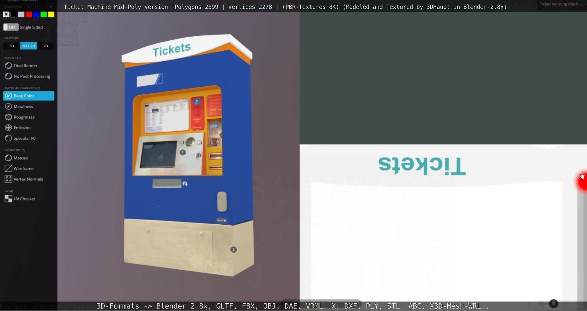 Mid-Poly Ticket Machine Low-poly 3D model_68