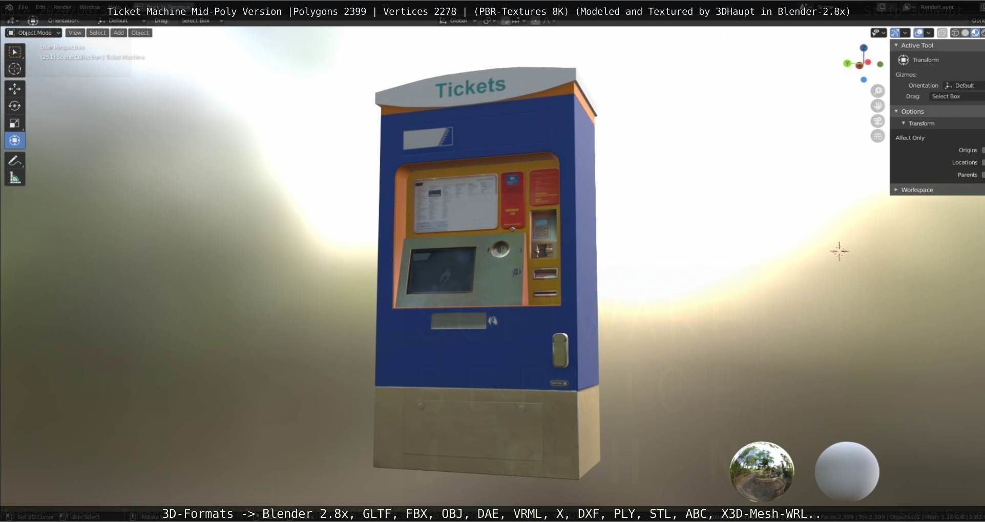 Mid-Poly Ticket Machine Low-poly 3D model_128