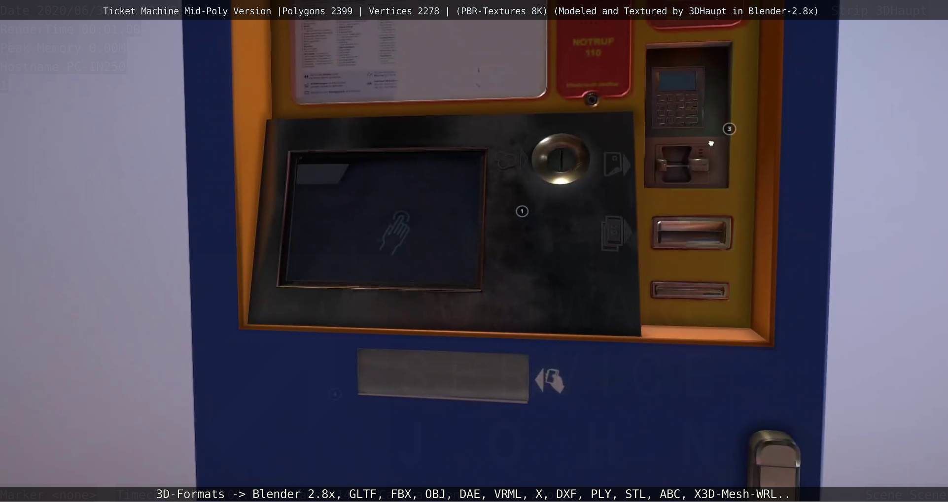 Mid-Poly Ticket Machine Low-poly 3D model_49