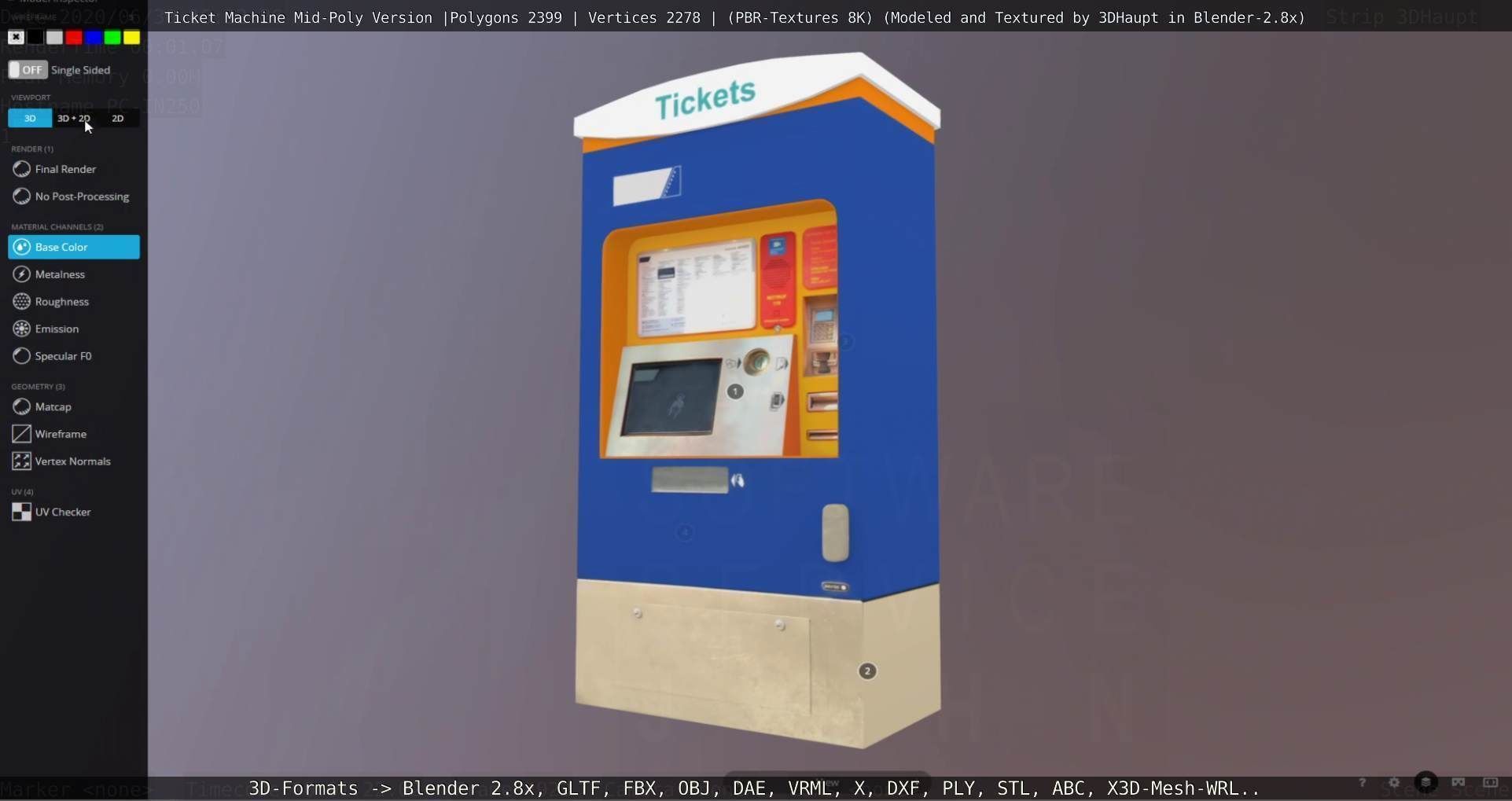 Mid-Poly Ticket Machine Low-poly 3D model_62