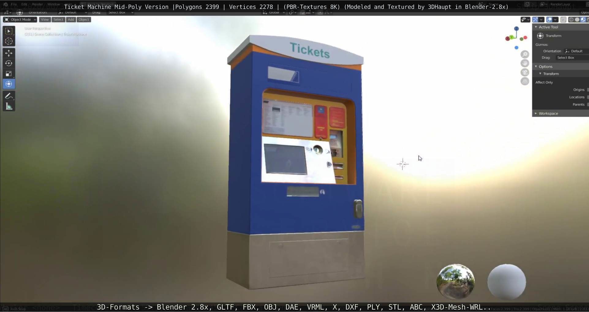 Mid-Poly Ticket Machine Low-poly 3D model_139