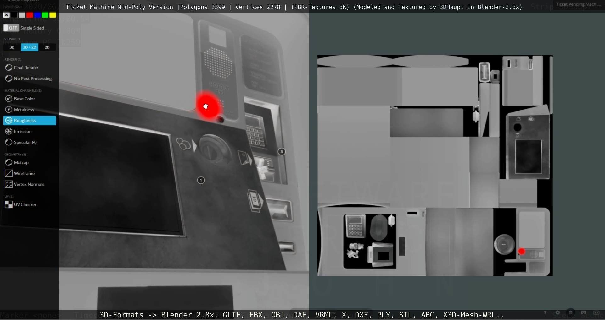 Mid-Poly Ticket Machine Low-poly 3D model_79