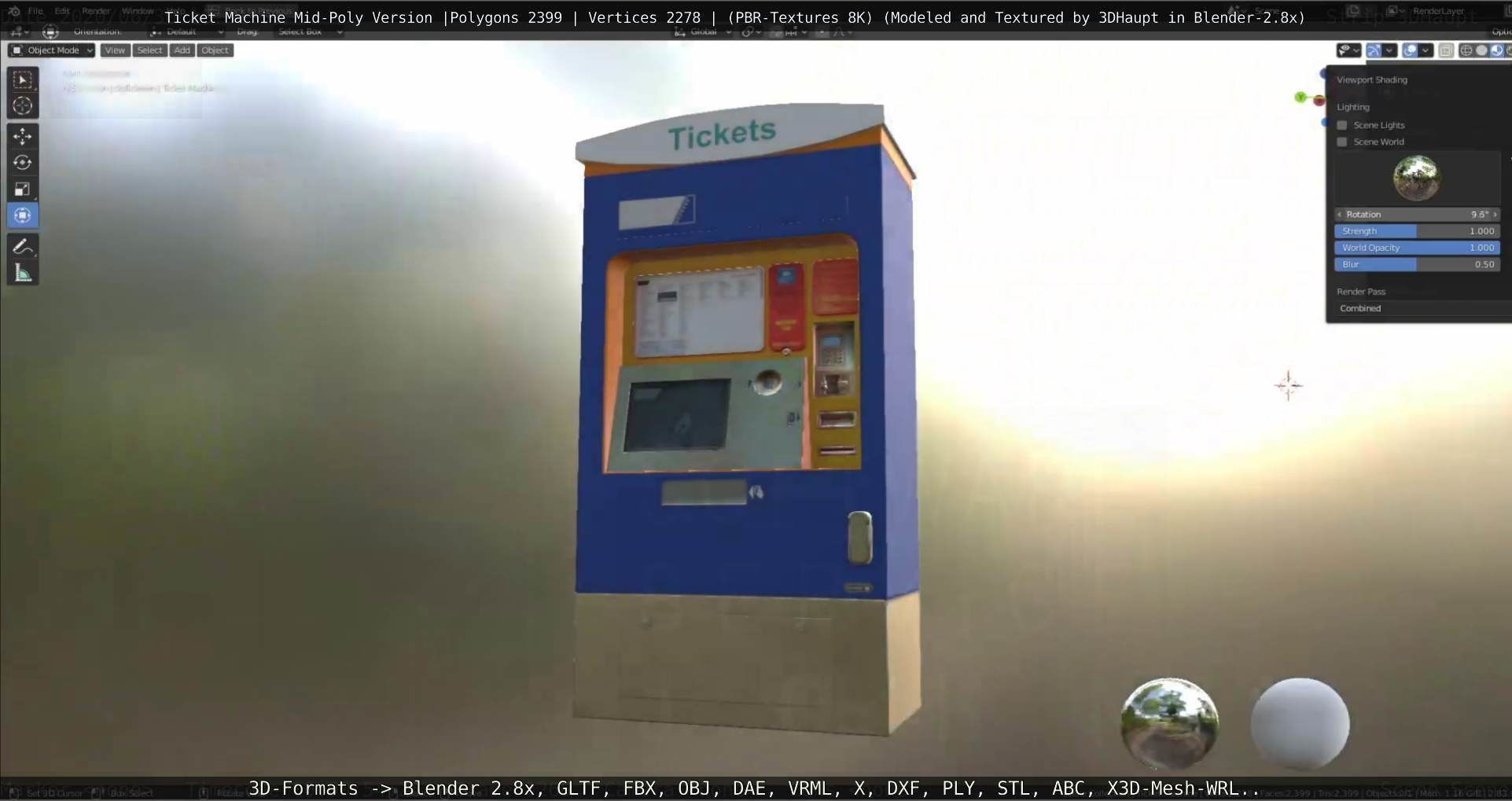 Mid-Poly Ticket Machine Low-poly 3D model_135