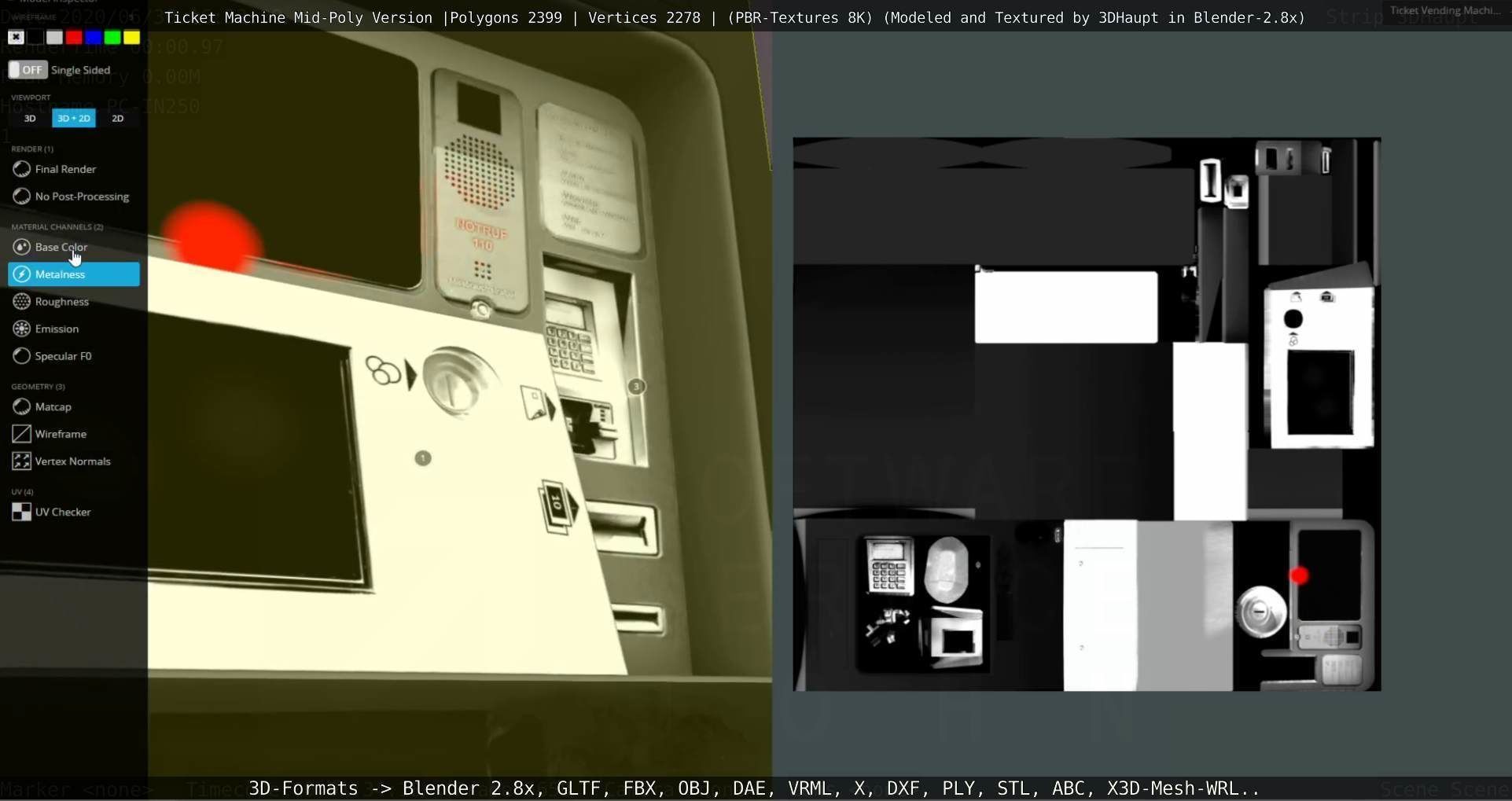 Mid-Poly Ticket Machine Low-poly 3D model_77