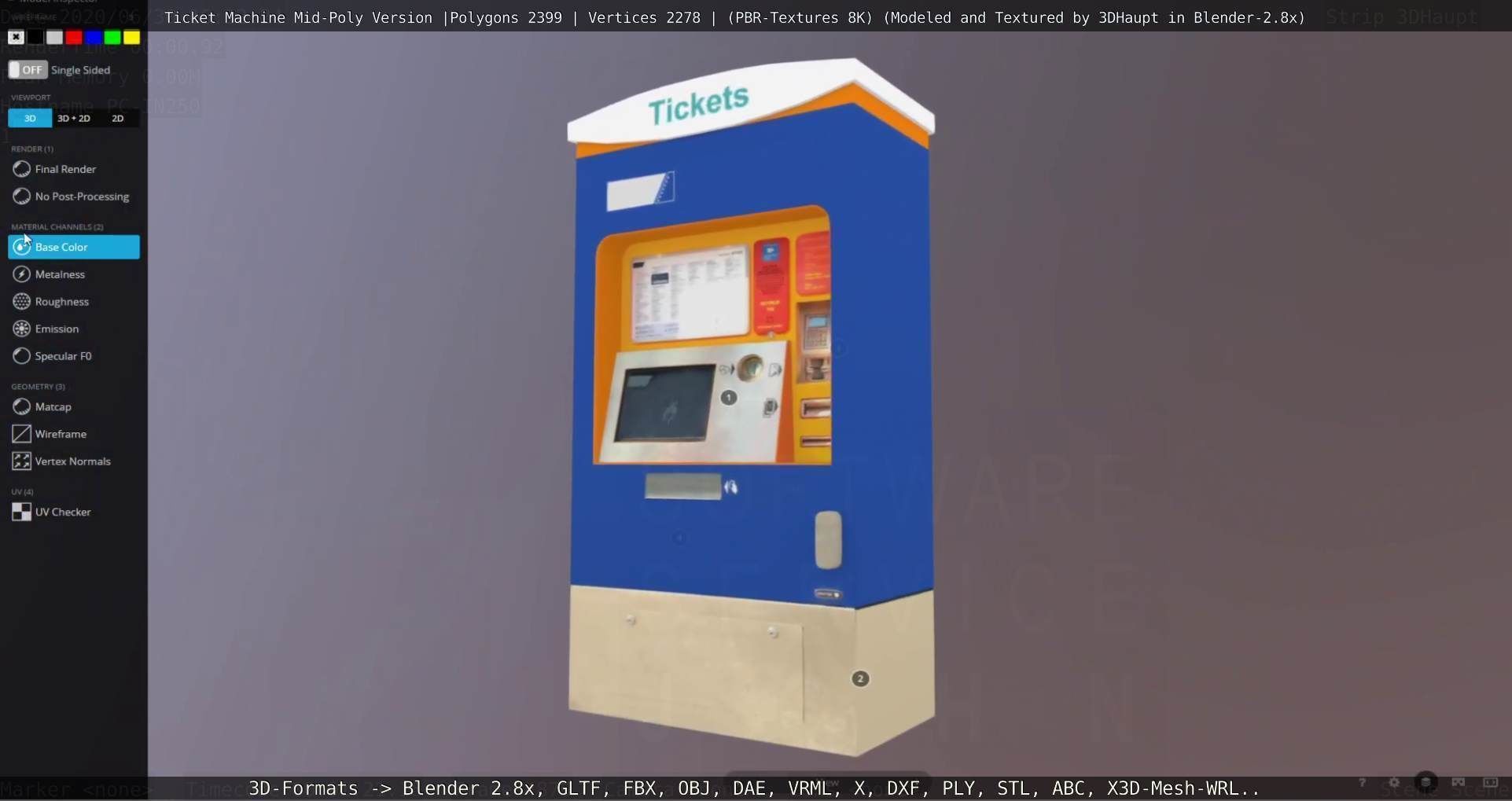 Mid-Poly Ticket Machine Low-poly 3D model_61