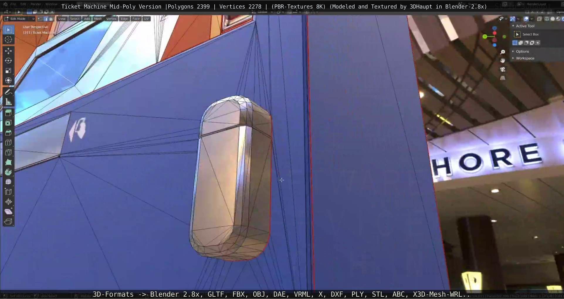 Mid-Poly Ticket Machine Low-poly 3D model_115