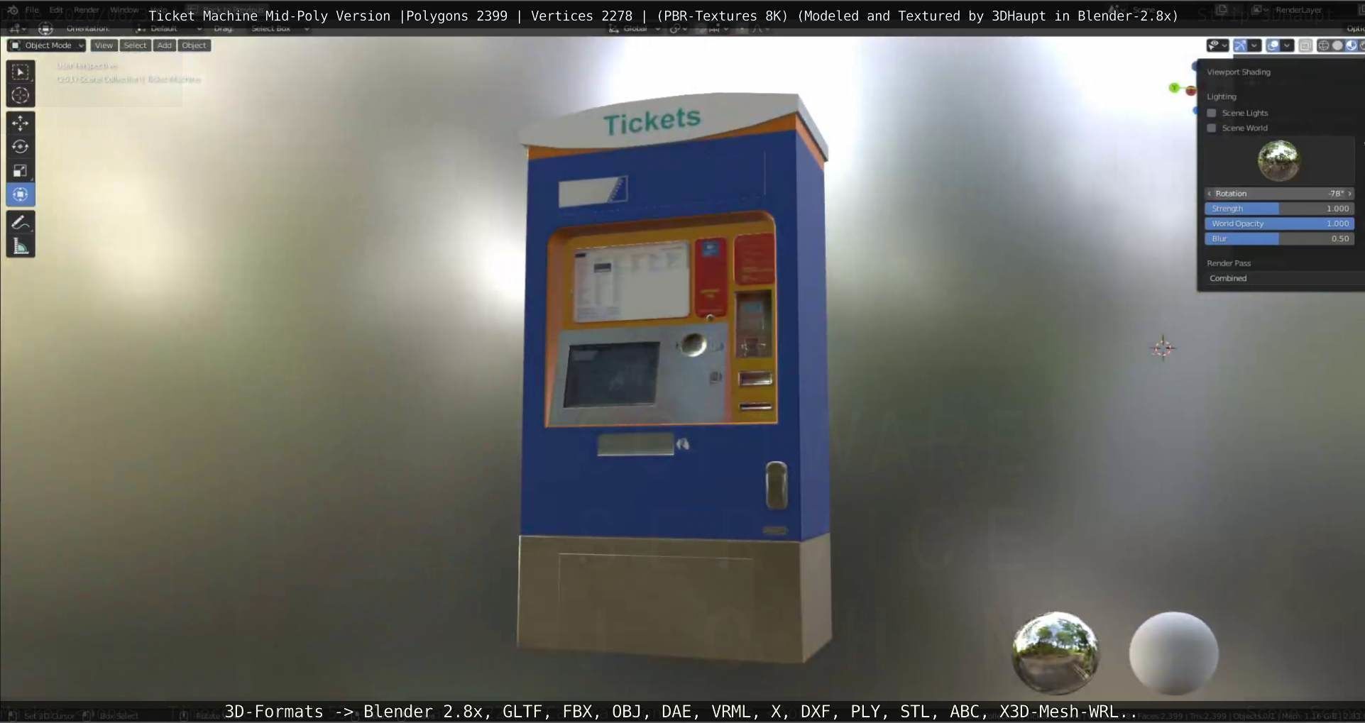 Mid-Poly Ticket Machine Low-poly 3D model_9