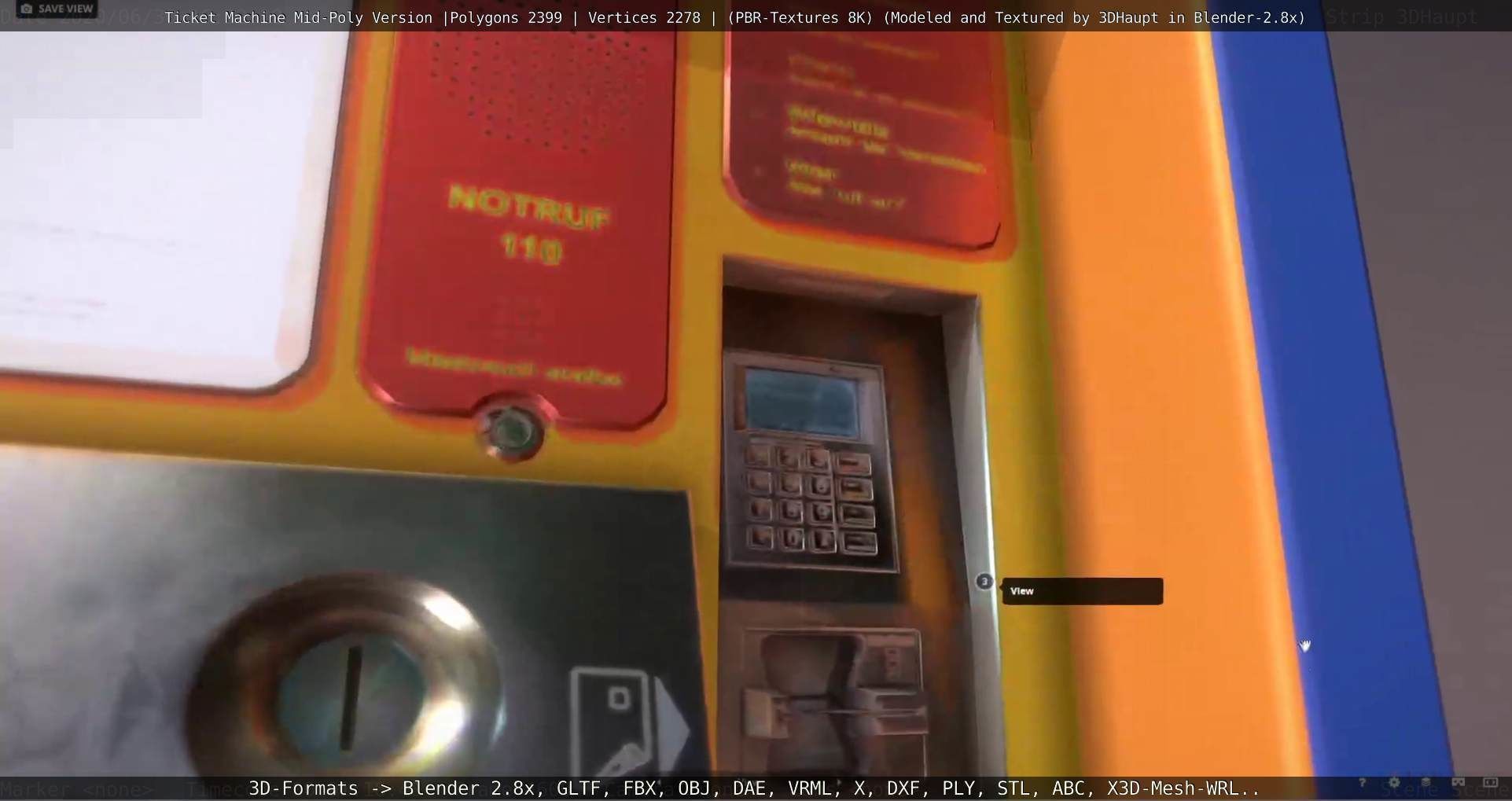 Mid-Poly Ticket Machine Low-poly 3D model_19