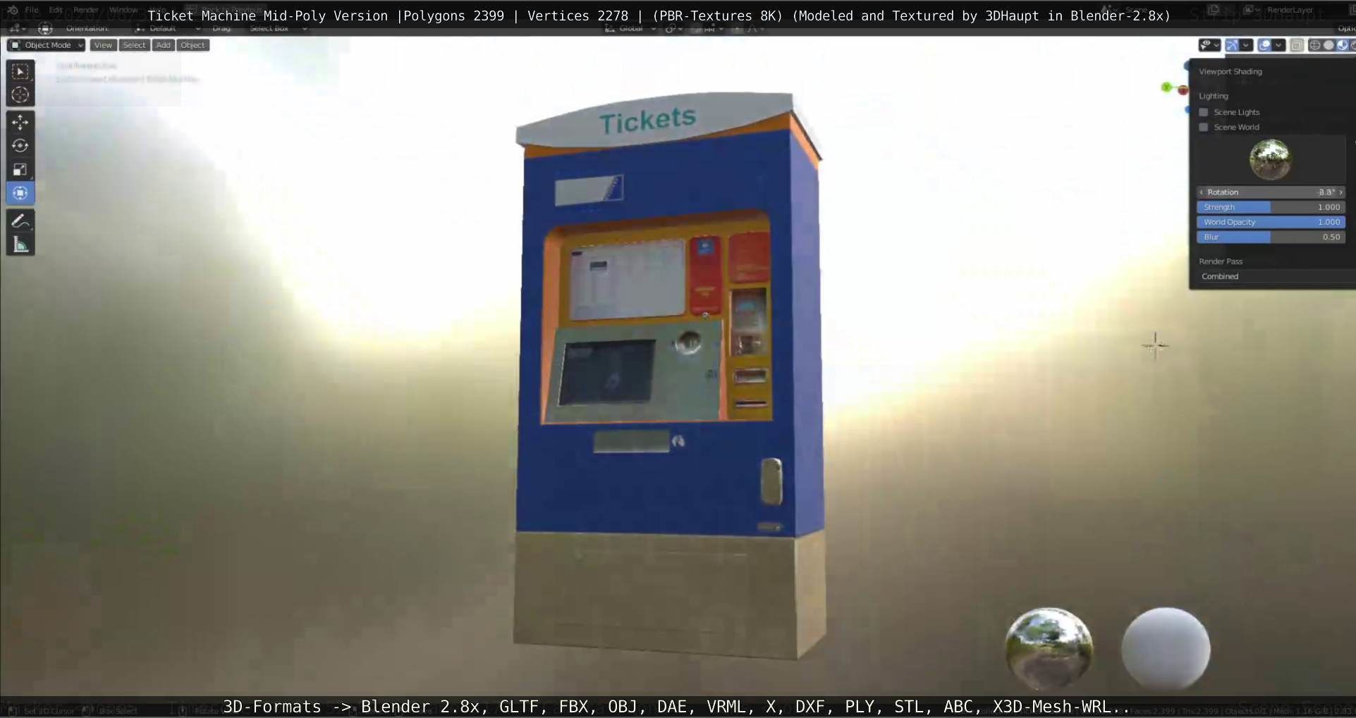 Mid-Poly Ticket Machine Low-poly 3D model_134