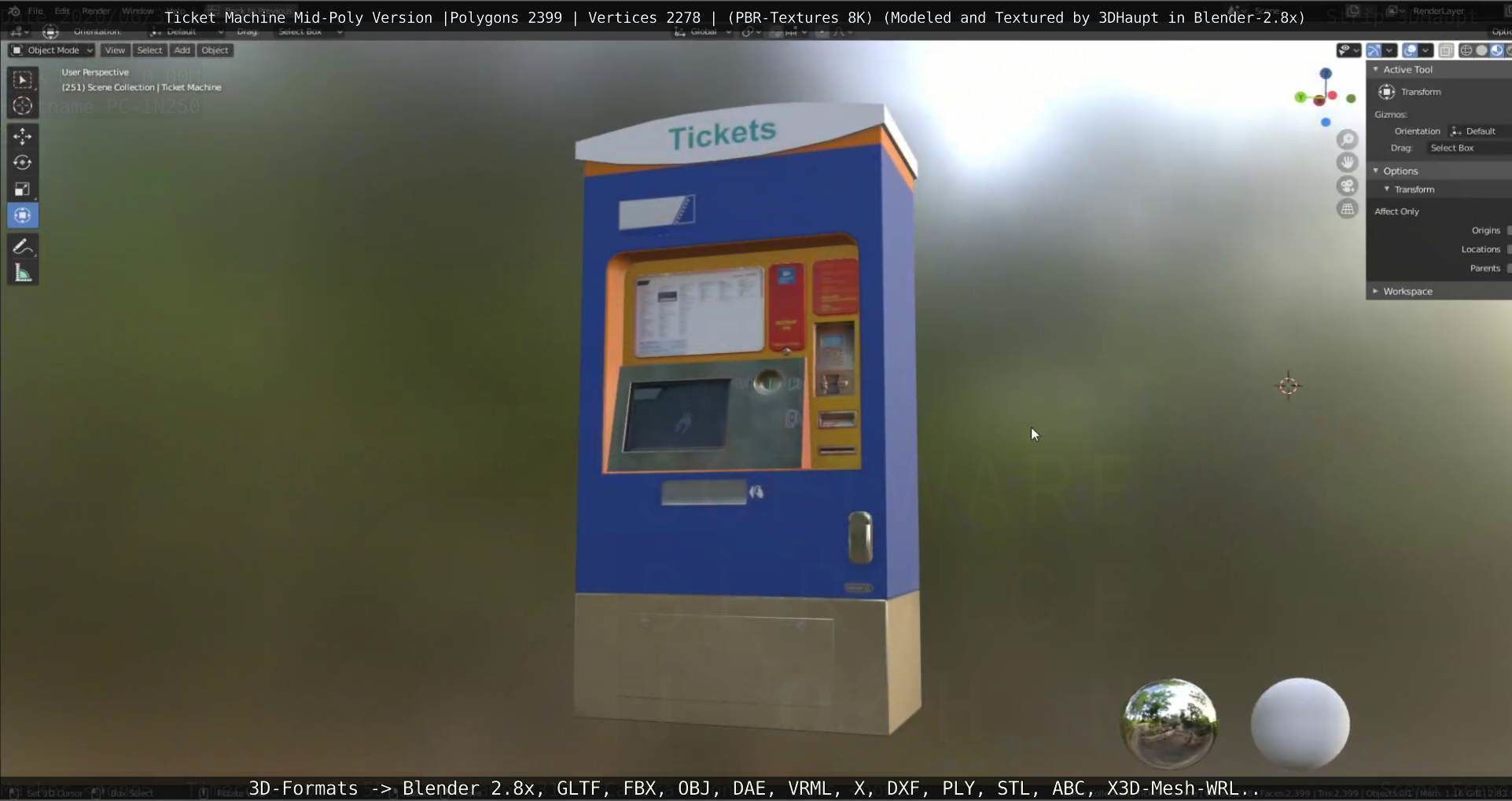 Mid-Poly Ticket Machine Low-poly 3D model_136
