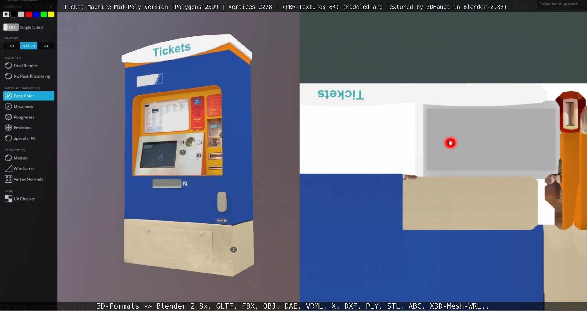 Mid-Poly Ticket Machine Low-poly 3D model_67