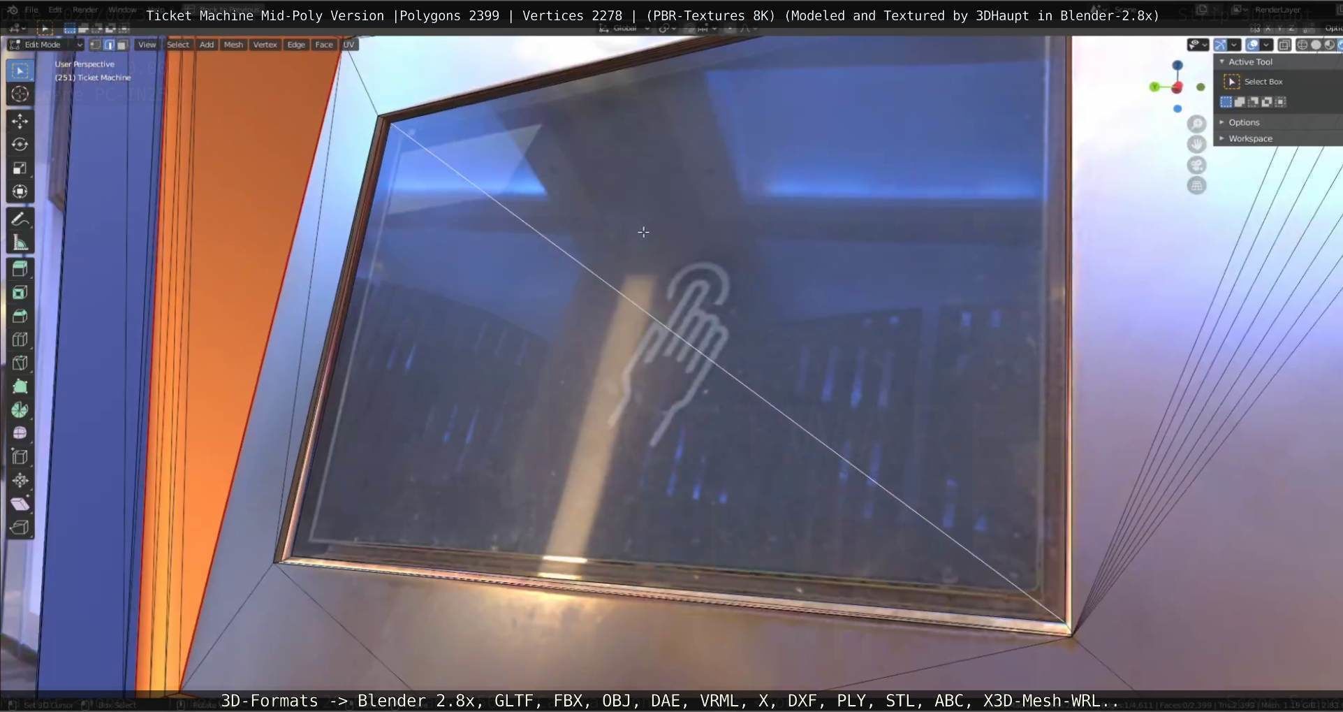 Mid-Poly Ticket Machine Low-poly 3D model_104