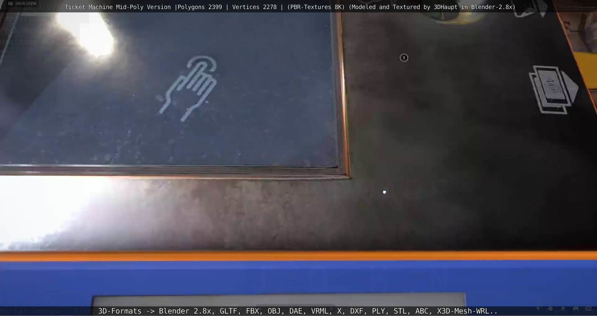 Mid-Poly Ticket Machine Low-poly 3D model_44