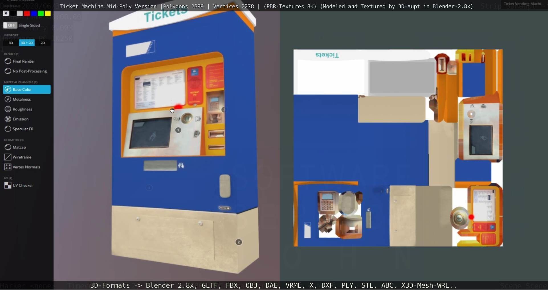 Mid-Poly Ticket Machine Low-poly 3D model_63