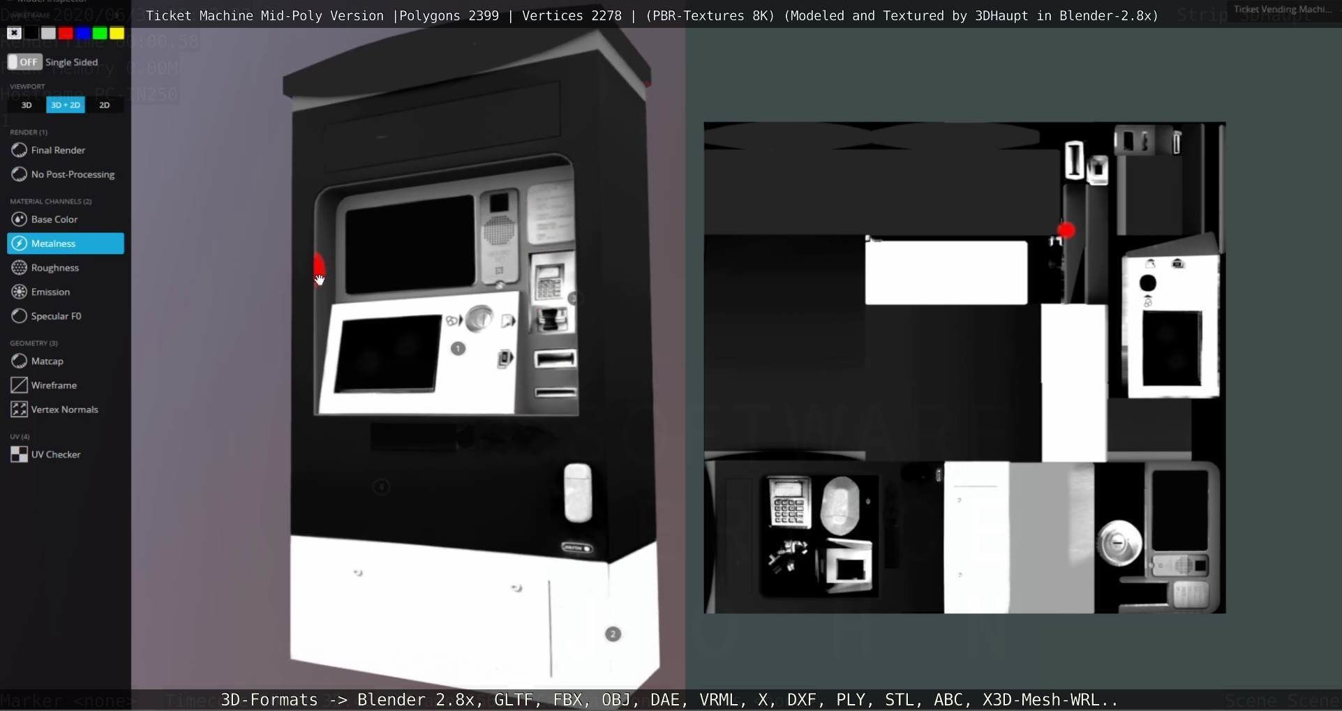 Mid-Poly Ticket Machine Low-poly 3D model_75