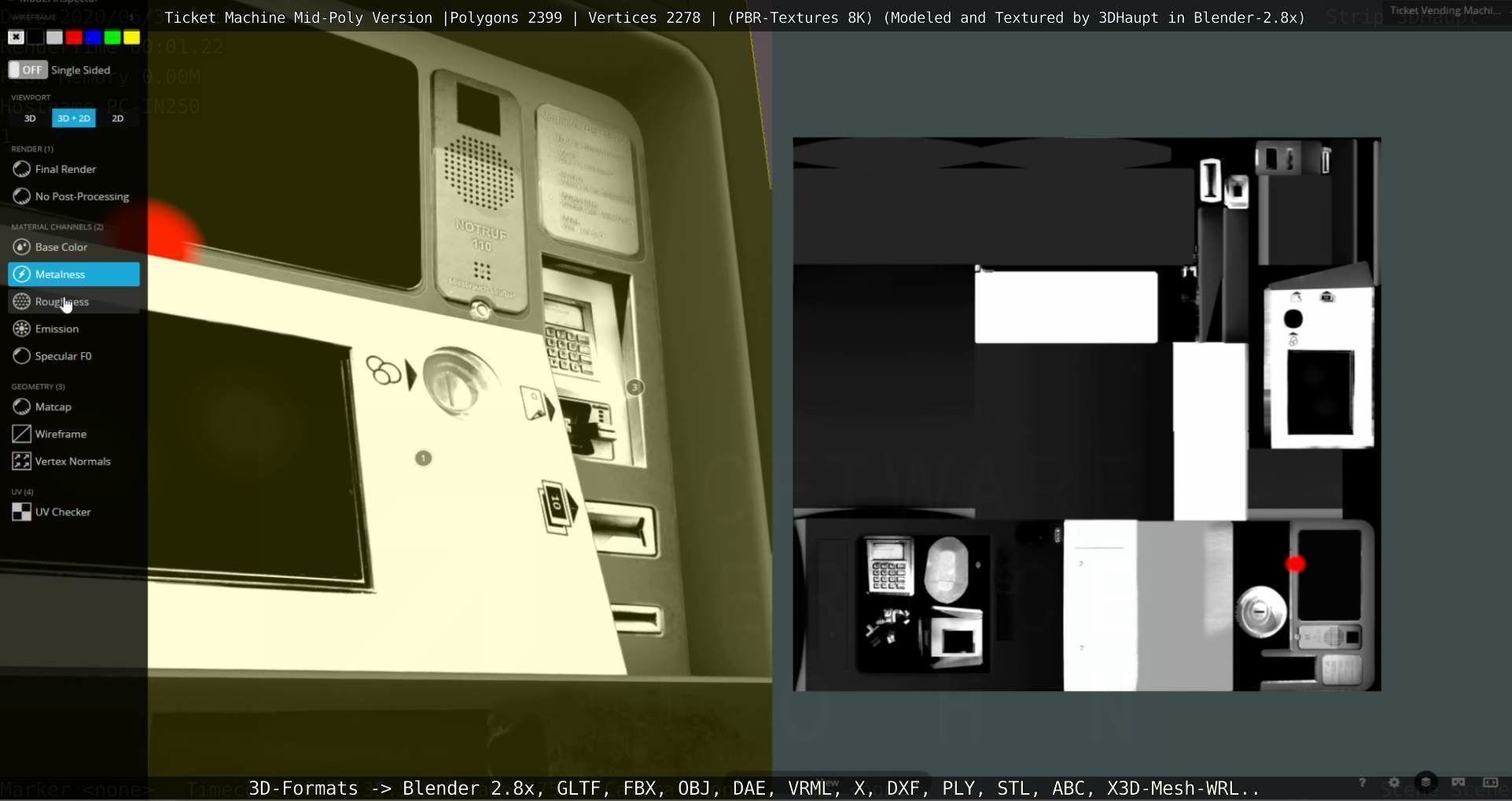 Mid-Poly Ticket Machine Low-poly 3D model_23