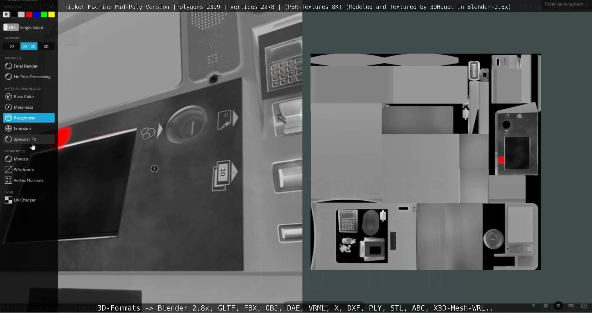 Mid-Poly Ticket Machine Low-poly 3D model_80