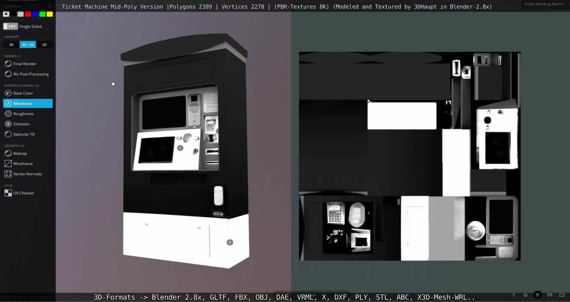 Mid-Poly Ticket Machine Low-poly 3D model_73