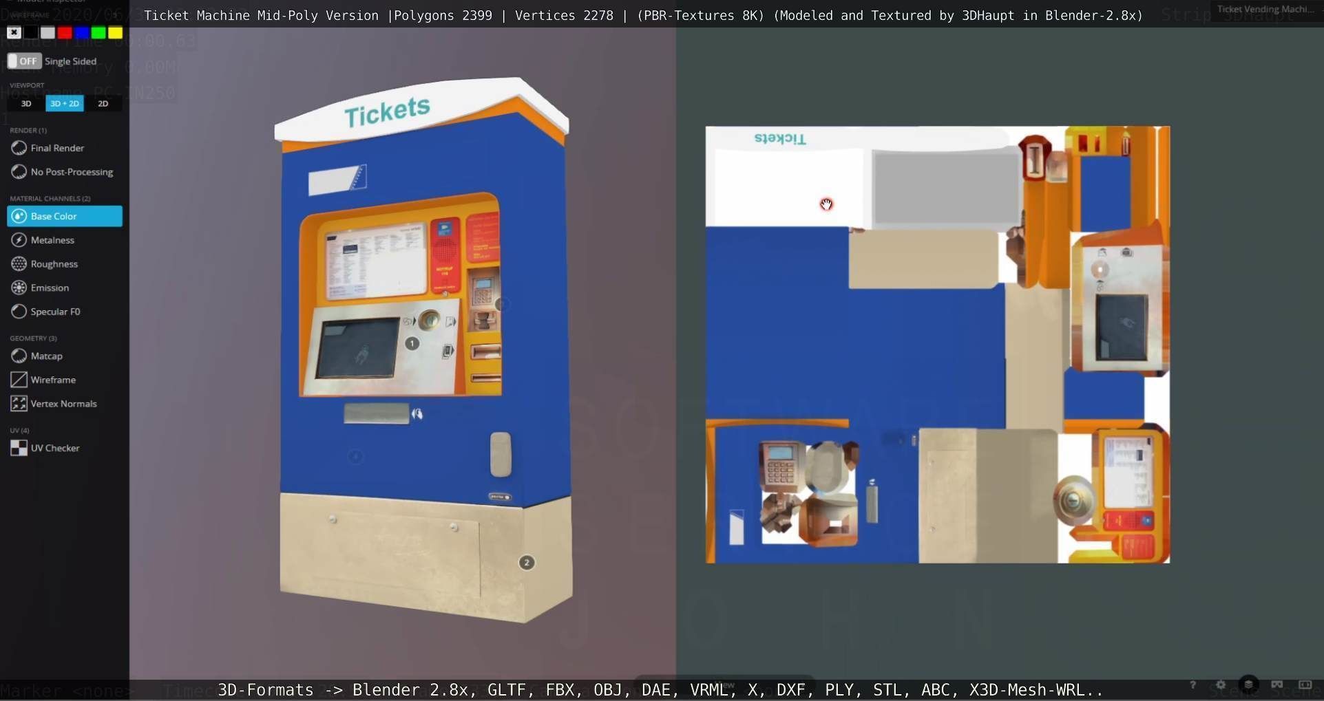 Mid-Poly Ticket Machine Low-poly 3D model_70