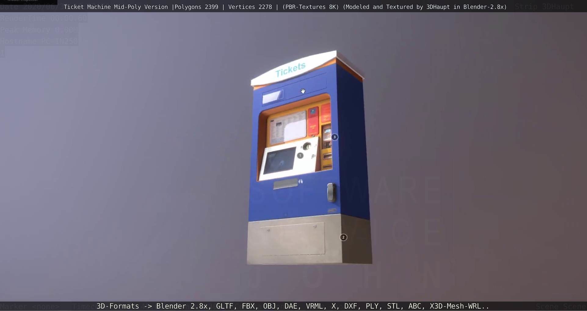 Mid-Poly Ticket Machine Low-poly 3D model_89