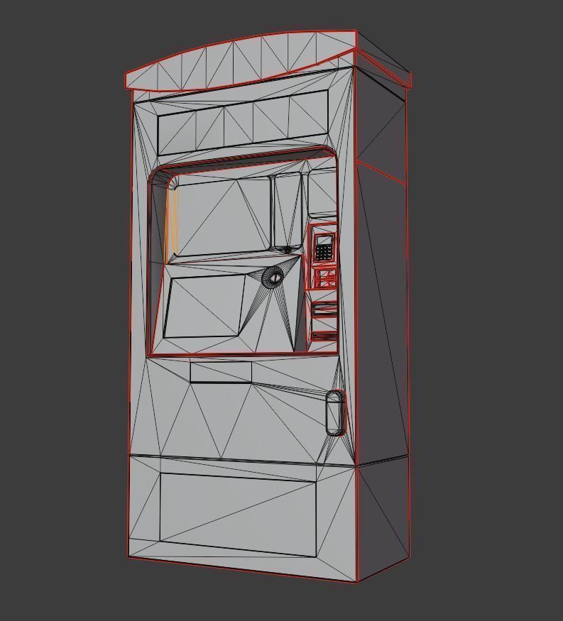 Mid-Poly Ticket Machine Low-poly 3D model_4