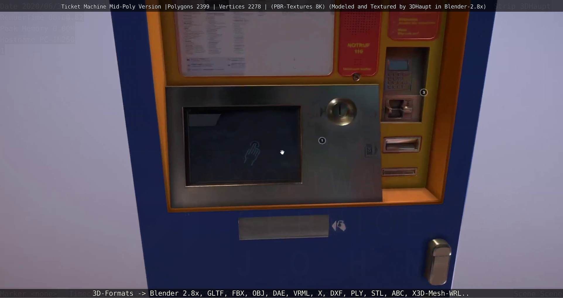 Mid-Poly Ticket Machine Low-poly 3D model_17