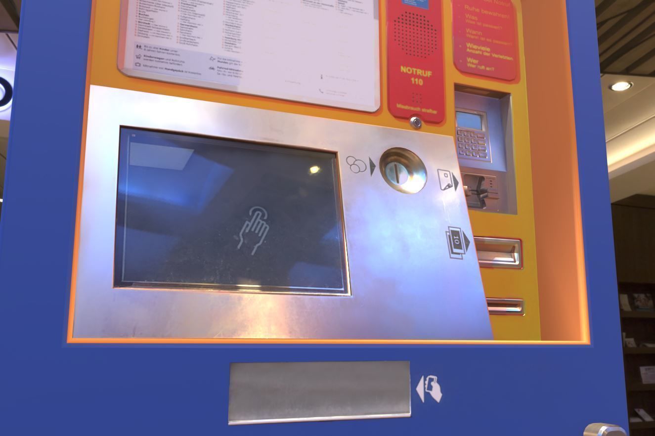 Mid-Poly Ticket Machine Low-poly 3D model_3